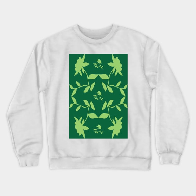 Flower Time Rose in Green Crewneck Sweatshirt by ninasilver